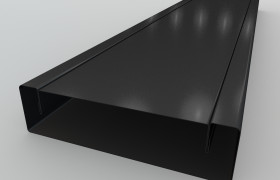 Металлический планкен для забора 150x20 мм, полиэстер односторонний, 0,45 мм, RAL 9005 черный, GL